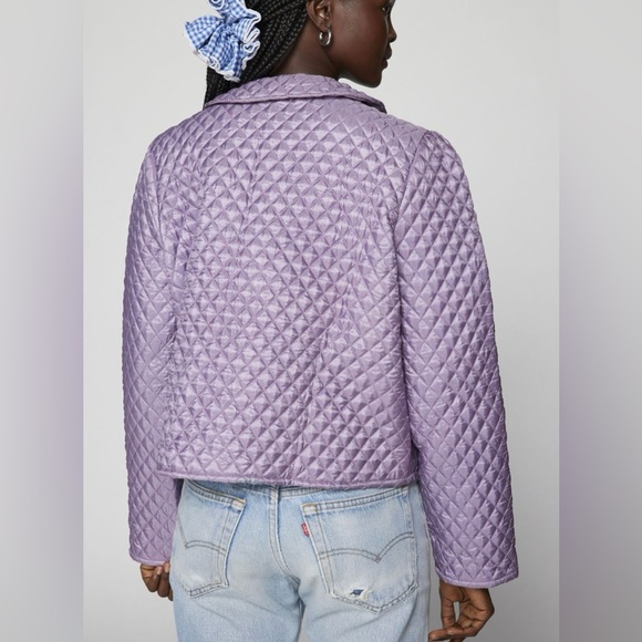 BNWT Kimchi Blue Satin mauve cropped jacket in size large - Picture 4 of 4